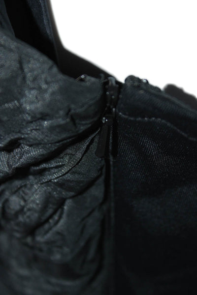 DKNY Womens Textured Sleeveless Criss Cross Zip A-line Dress Black Size 14