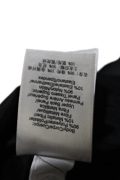 DKNY Womens Textured Sleeveless Criss Cross Zip A-line Dress Black Size 14