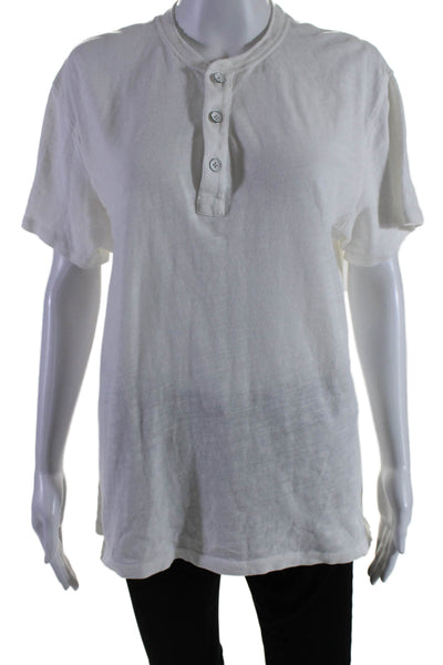 Rag & Bone Women's Round Neck Short Sleeves Basic Cotton T-Shirt White Size M