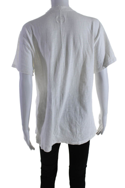 Rag & Bone Women's Round Neck Short Sleeves Basic Cotton T-Shirt White Size M