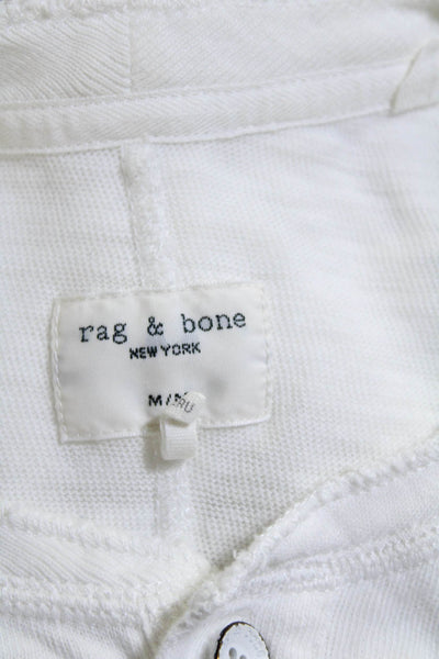 Rag & Bone Women's Round Neck Short Sleeves Basic Cotton T-Shirt White Size M