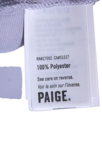Paige Womens Ruched V-Neck Long Sleeve Pullover Blouse Top Purple Size M