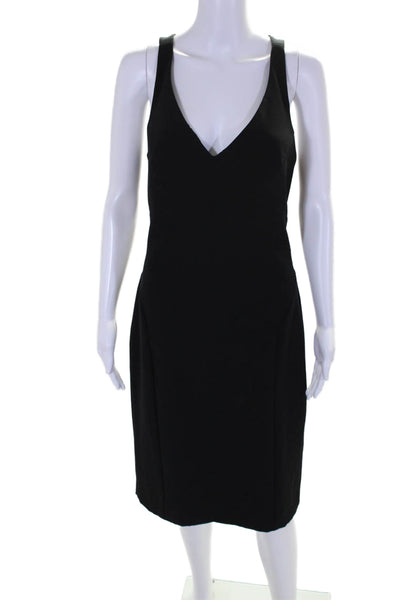 Milly Women's V-Neck Sleeveless Slit Hem Mini Party Dress Black Size 10