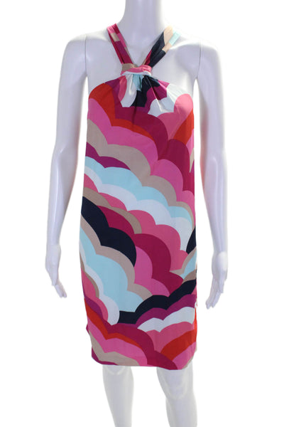 Trina Turk Women's Halter Neck Sleeveless Multicolor Mini Dress Size S