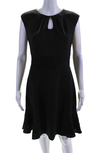 Nanette Lepore Womens Back Zip Sleeveless Keyhole Shift Dress Black Size 4