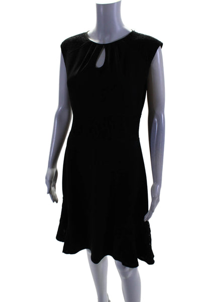 Nanette Lepore Womens Back Zip Sleeveless Keyhole Shift Dress Black Size 4