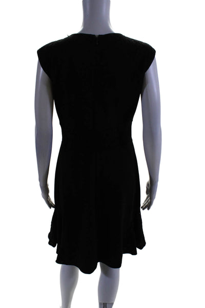 Nanette Lepore Womens Back Zip Sleeveless Keyhole Shift Dress Black Size 4