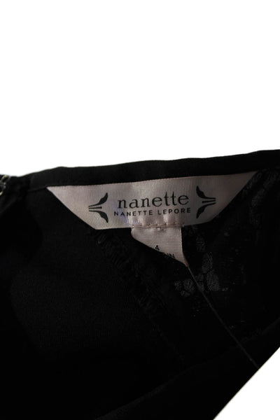 Nanette Lepore Womens Back Zip Sleeveless Keyhole Shift Dress Black Size 4