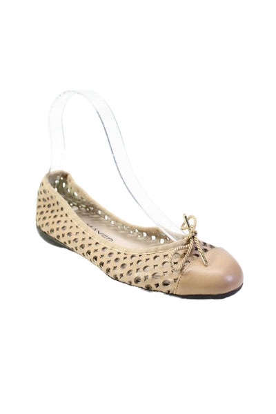 Paul Mayer Atitudes Womens Leather Cut Out Round Toe Slip On Flats Pink Size 5B