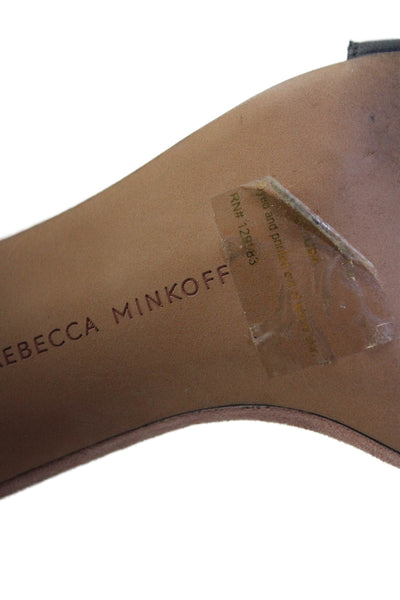 Rebecca Minkoff Womens Leather Animal Print Ankle Strap Sandals Brown Size 8M