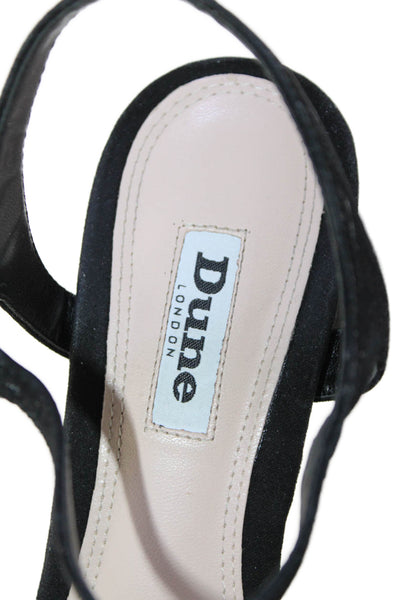 Dune London Womens Suede Jeweled Buckled Buckled Block Heels Black Size EUR 39