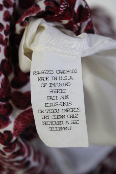 Cynthia Cynthia Steffe Womens Silk Heart Print Scoop Neck Shift Dress Red Size 4