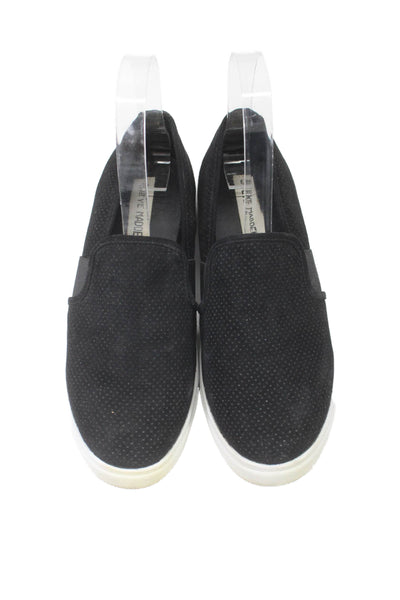 Steve Madden Womens Round Toe Slip On Low Top Sneakers Black Size 6