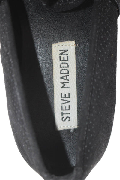 Steve Madden Womens Round Toe Slip On Low Top Sneakers Black Size 6