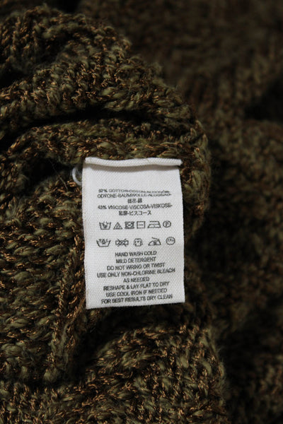 Free People Womens Brown Green Scoop Neck Cotton Chunky Knit Tank Top Size XS