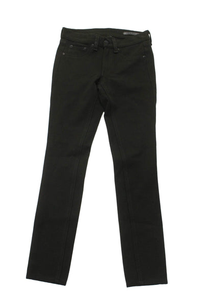 Rag & Bone Womens Cotton Zip Button Skinny Leg Pants Olive Green Size EUR 23