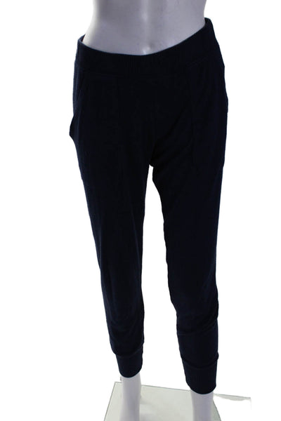 Joie Womens Textured Elastic Waist Cuff Bottom Ribbed Sweatpants Navy Size S