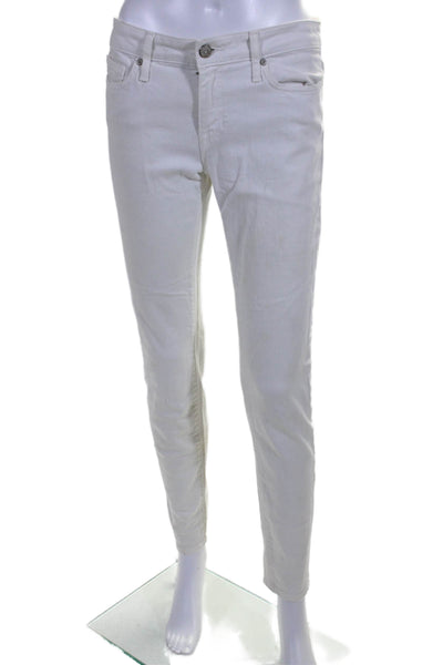Joie Womens Zipper Fly Mid Rise Skinny Ankle Jeans White Denim Size 27