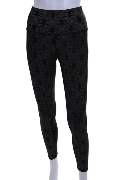 Terez Womens Spotted Floral Print Pull On Leggings Black White Size Small