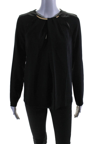 Rachel Rachel Roy Womens Long Sleeve Crew Ring Neck Top Black Size Extra Small