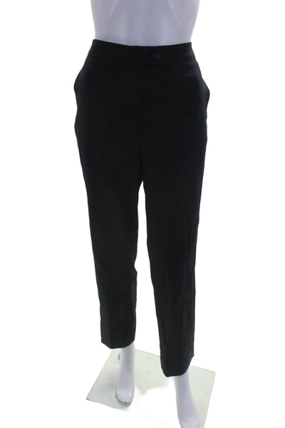 Ronny Kobo Womens High Rise Zip Up Slim Leg Dress Pants Navy Blue Wool Size 6