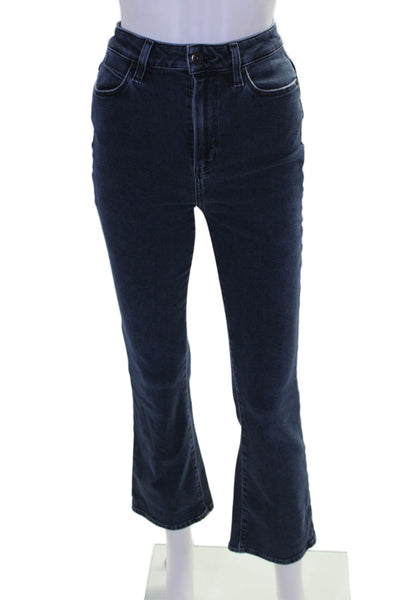 Paige Womens Cotton Zip Button Straight Leg Denim Jeans Blue Size EUR 27