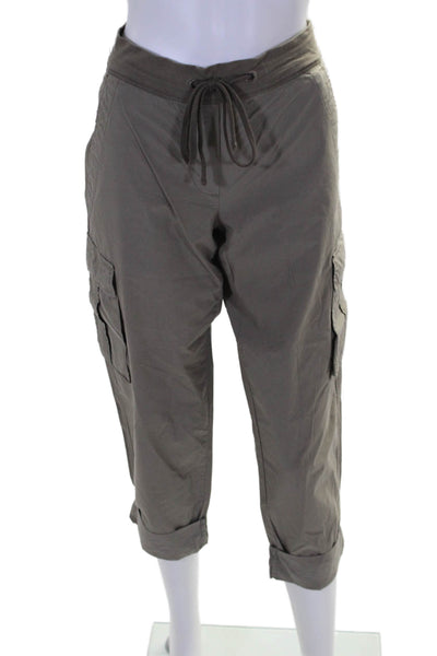 Standard James Perse Womens Drawstring Lined Crop Capri Cargo Pants Green Size 1