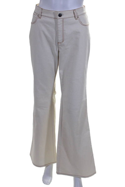 Lafayette 148 New York Women's Midrise Five Pockets Bootcut Pants Cream Size 30