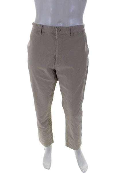 J Crew Men's Button Closure Flat Front Chino Straight Leg Pants Beige Size 36