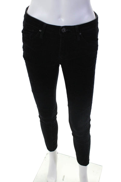 AG Women's Five Pockets Button Closure Midrise Skinny Pants Black Size 26
