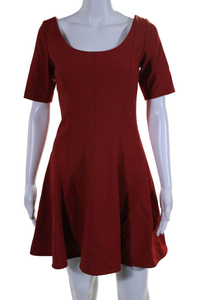 Elizabeth and James Womens Short Sleeves Knee Length A Line Dress Red Size 6