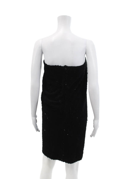 RECTO Velvet Sequin Draped Tube Top Dress | Metallic/Black | Size S