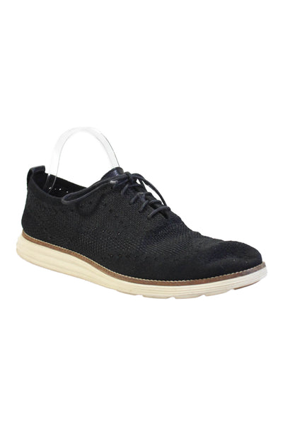 Cole Haan Mens Casual Open Knit Wingtip Dress Shoes Black Size 9.5 Cole Haan Mens Casual Open Knit Wingtip Dress Shoes Black Size 9.5