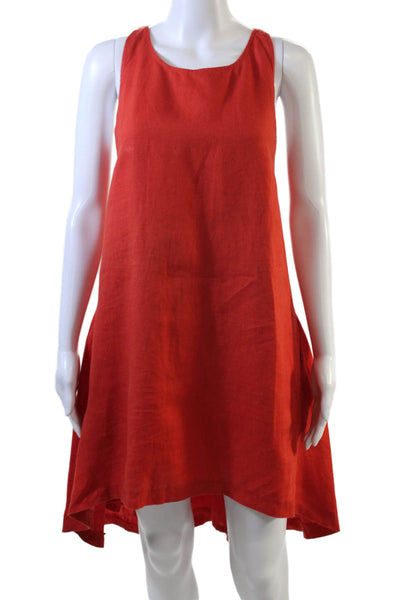 Banana Republic, Women Red Trapeze Swing Tank Dress 100% Linen Size 2P Banana Republic, Women Red Trapeze Swing Tank Dress 100% Linen Size 2P