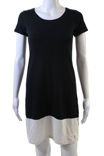 Theory Womens Shift T-Shirt Dress Black Cotton Blend Size PP