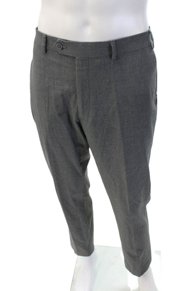 Calvin Klein Mens Dress Pants Gray Button Closure Size 36