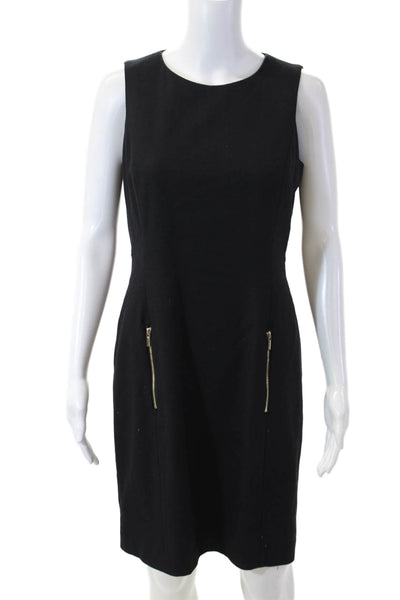Anne Klein Women Sheath Dress Black Sleeveless Zip Size 8 Anne Klein Women Sheath Dress Black Sleeveless Zip Size 8