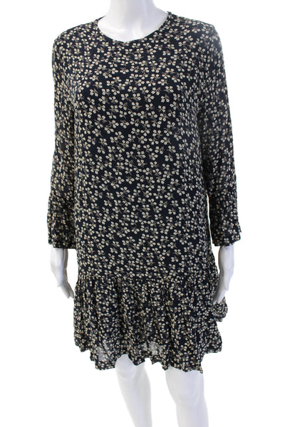 Ganni Women Shift Dress Black Long Sleeve Floral Viscose Knee Length S - Shop Linda's Stuff Ganni Women Shift Dress Black Long Sleeve Floral Viscose Knee Length S - Shop Linda's Stuff