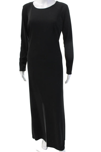 Moda International Womens Maxi Sheath Dress Black Long Sleeve Size 10