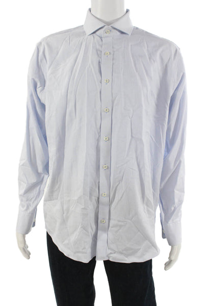 Twillory Mens Light Blue Polka Dot Dress Shirt Cotton Long Sleeve Size Twillory Mens Light Blue Polka Dot Dress Shirt Cotton Long Sleeve Size
