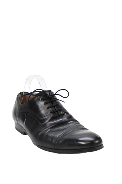 Steve Madden Mens Leather Lace Up Scope Oxford Dress Shoes Black Size