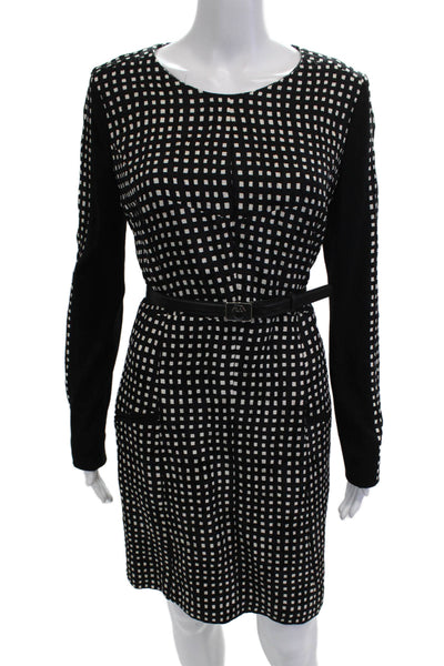 Jason Wu Womens Black Wool Sheath Dress Knee Length Long Sleeve Buckle Size S