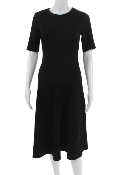 Banana Republic Women Fit & Flare A-Line Dress Black Crew Neck Size XS