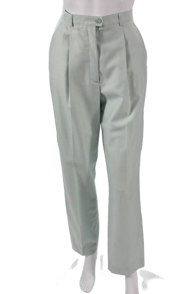 Escada Women Green Wool Dress Pants Button Size 36