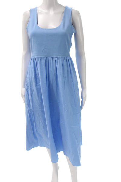 Theory Womens Tank Dress Light Blue Square Neck Sleeveless Maxi Size 0P