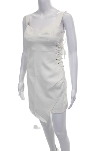 Nicholas Womens Bodycon Mini Dress White Sweetheart Viscose Zip Size 0