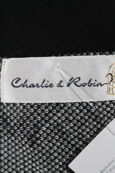 Charlie & Robin Grey Floral Ruffle Stretch Knit Mini Skirt Size Medium