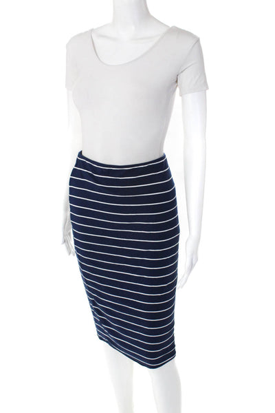 Vince Camuto Womens Straight Pencil Knee Length Skirt Blue White Strip Size S