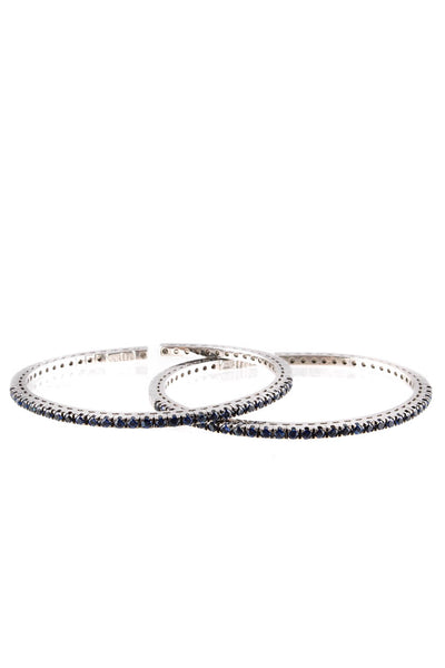 Sidney Garber  18KT White Gold Sapphire Adjustable Bangle Bracelet