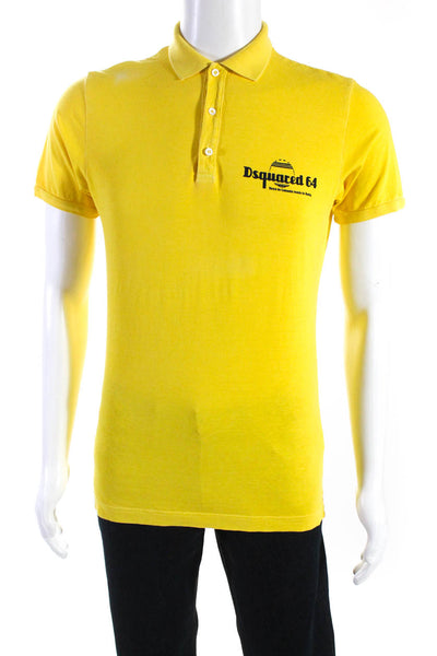 DSQUARED2 Mens Cotton Logo Tee Shirt Top Yellow Size Small